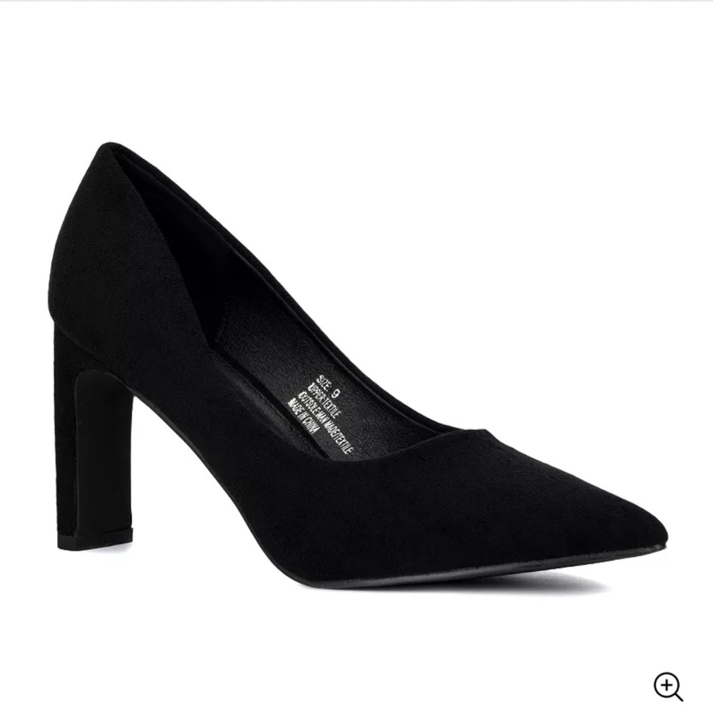New York & Company Luisa Faux Suede Black Pumps New! 8.5